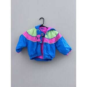 Vintage Retro Neon Color Block Gerber Ski Jacket Puffer Size 2T Jacket (descrip)
